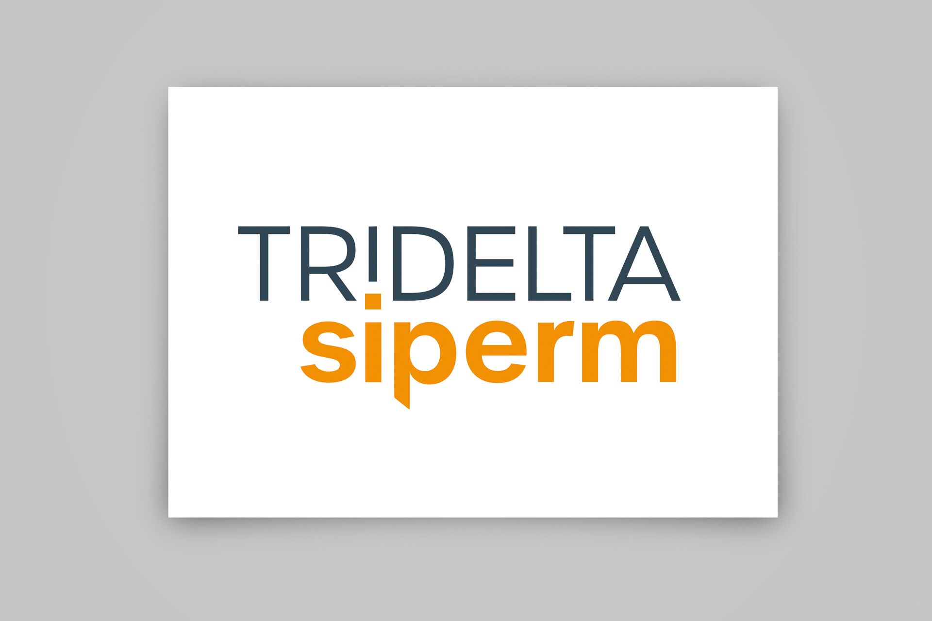 Logo Redesign: grau-gelber Logo-Schrifzug Tridelta Siperm