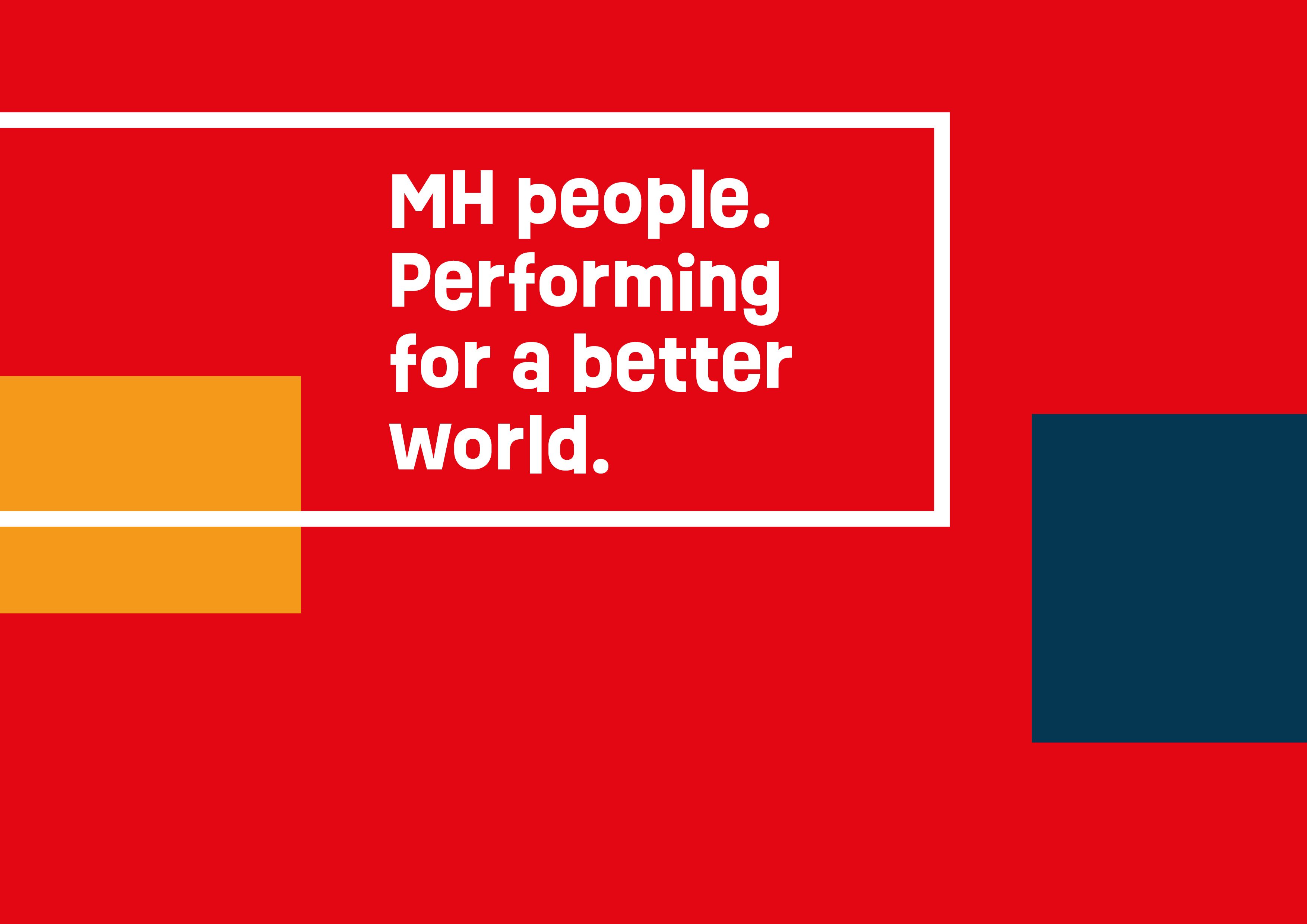 weißer Slogan und Markenschema der Employer Branding Strategie auf rotem Hintergrund
