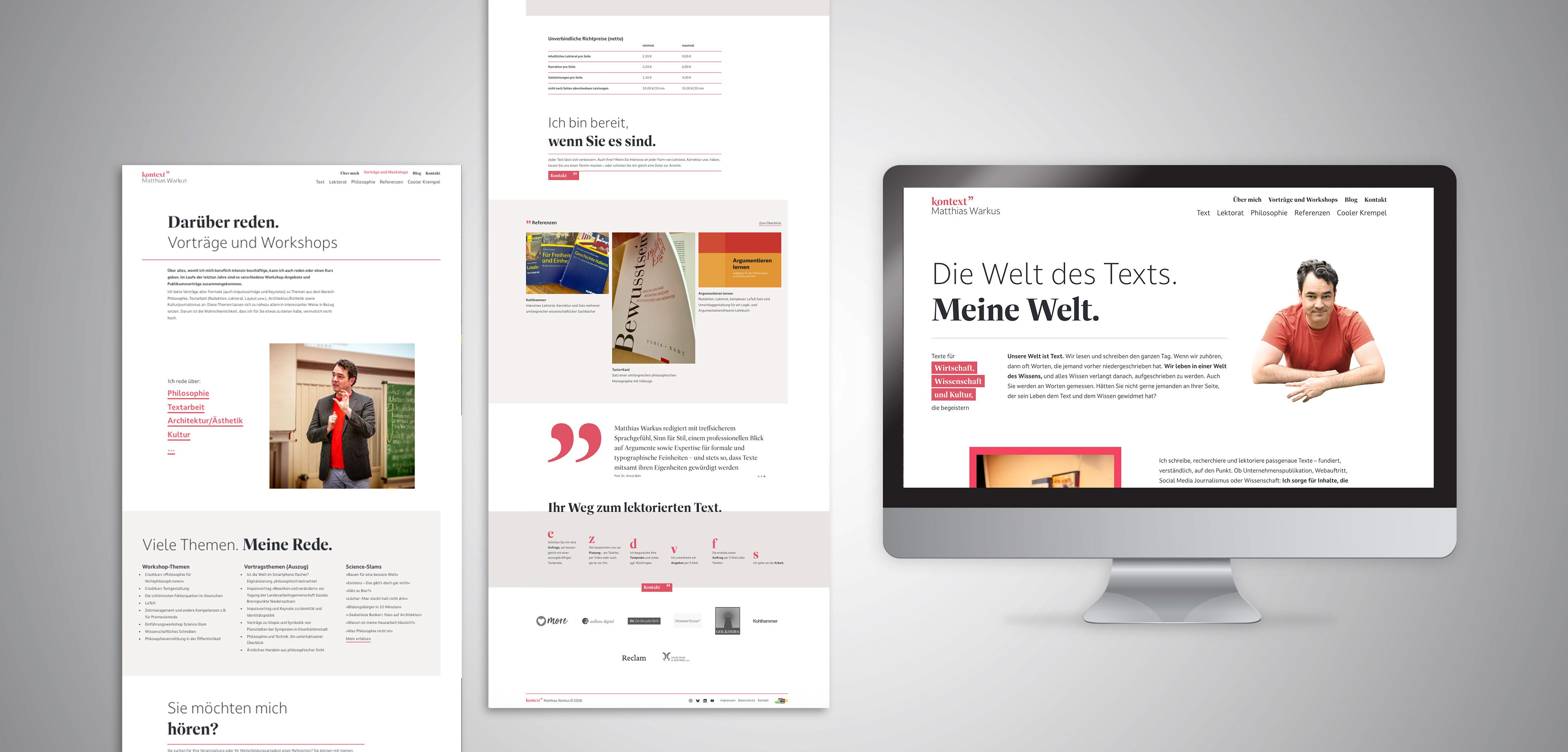 Personal Branding: Mockup der neuen Website