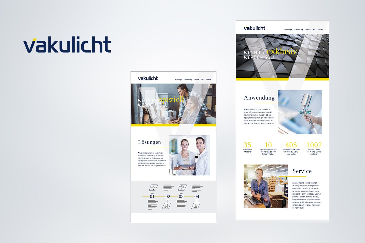 Auszug aus Kommunikationskonzept: Visualisierung Website im neuen Look-and-feel