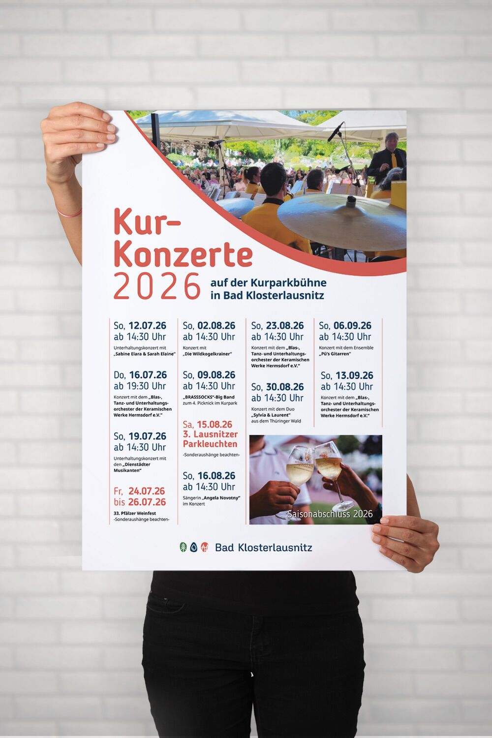 Veranstaltungsplakat „Kurkonzerte 2026”