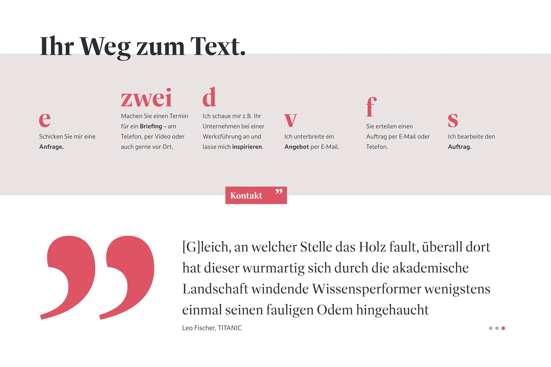Personal Branding: Screenshot der Website mit verschiedenen Grafikelementen