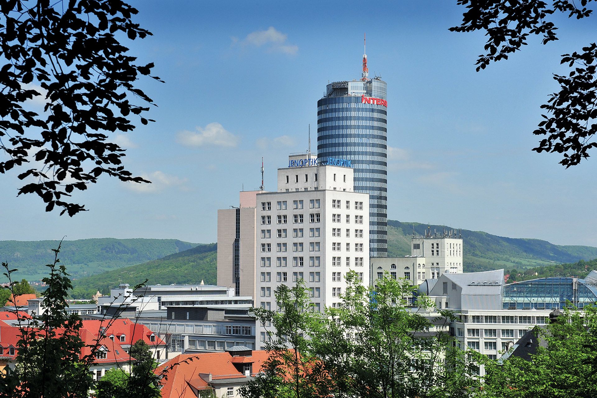 Blick auf die Skyline des Wirtschaftsstandorts Jena